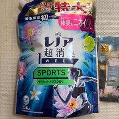 レノア　柔軟剤　詰め替え用、アロマジュエル　お試し2回分の画像