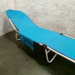 【ジモティ限定特価】 ミスティアイランド ビーチチェア ブルー サイドポケット付き ① A0924Gの画像