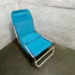 【ジモティ限定特価】 ミスティアイランド ビーチチェア ブルー サイドポケット付き ① A0924Gの画像