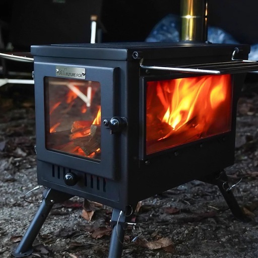 キャンプ 薪ストーブ（3面ガラス）