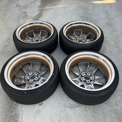18インチ　pcd114.3 5穴　ドリケツ　深リム 4本の画像