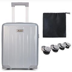 Aklsvion スーツケース 28L 機内持ち込み キャスター脱着可 ライトグレーの画像