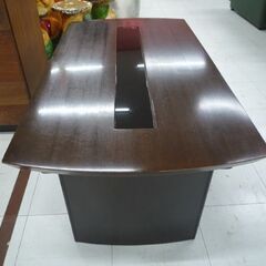 木製 センターテーブル 幅110cm ダークブラウン テーブル ローテーブル リビングテーブル 苫小牧西店の画像