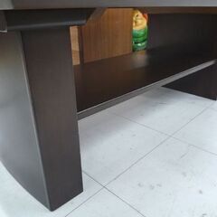 木製 センターテーブル 幅110cm ダークブラウン テーブル ローテーブル リビングテーブル 苫小牧西店の画像