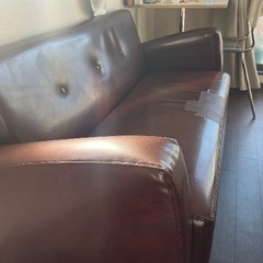 ヴィンテージ革ソファの画像