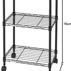 ドウシシャ　ブラック スチールラック 3段 76cmの画像