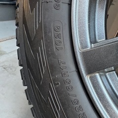 225/65R17 2019年スダットレス ヨコハマiceGUARD GO75 タイヤアルミセット　5穴 PCD114.3 ET+38 17×7J ハブ60mm レクサスシール貼り NX等の画像