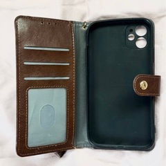 【 iPhone11ケース 】 ブラウン手帳型 カードポケット付きの画像
