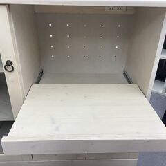 食器棚 幅85ｃｍ ホワイト レンジボード キッチンカウンター レンジ台 白木 札幌市手稲区の画像