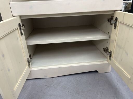 食器棚 幅85ｃｍ ホワイト レンジボード キッチンカウンター レンジ台 白木 札幌市手稲区