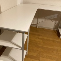 L字デスク　ホワイトの画像