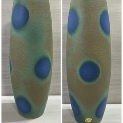 清水焼　花器　花瓶　フラワーベース　孔雀ぼかしの画像