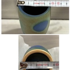 清水焼　花器　花瓶　フラワーベース　孔雀ぼかしの画像