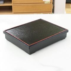 中古 業務用 弁当箱 9セット まとめて 樹脂製 黒塗り 内朱 仕切付きトレイ 松花堂弁当 飲食店 料亭 会食 仕出し 札幌市 清田区 平岡の画像