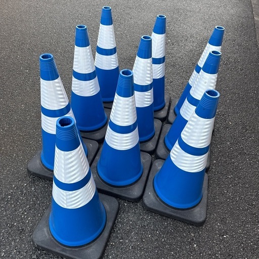 PVCカラーコーン青 10本セット