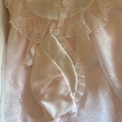 ベビー セレモニードレス お宮参り 退院着 ピンク レース 2点セットの画像