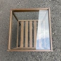 ベッドサイドテーブル ダークブラウンの画像