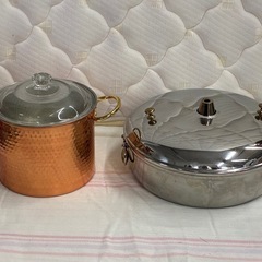 ★一つ 1500円★ホーロー鍋・しゃぶしゃぶ鍋・銅寸胴鍋・両手鍋・チーズフォンデュセット※商品の詳しい状態等は現物にてご確認ください。の画像