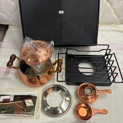 ★一つ 1500円★ホーロー鍋・しゃぶしゃぶ鍋・銅寸胴鍋・両手鍋・チーズフォンデュセット※商品の詳しい状態等は現物にてご確認ください。の画像