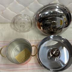 ★一つ 1500円★ホーロー鍋・しゃぶしゃぶ鍋・銅寸胴鍋・両手鍋・チーズフォンデュセット※商品の詳しい状態等は現物にてご確認ください。の画像