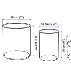 IKEA CYLINDER シリンデル 花瓶　ボウル3点セット クリアガラスの画像