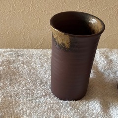 備前焼き　ビアグラス　２個の画像