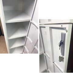 スリムスチールロッカー 6人用 1列6段　鍵付き　ホワイト収納 オフィス 事務所 会社 店舗　スクール　エステ　飲食店の画像