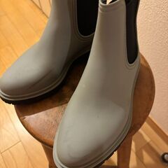 ワークマン　レインシューズ　サイドゴア　レディースMサイズ　グレーの画像
