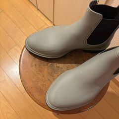 ワークマン　レインシューズ　サイドゴア　レディースMサイズ　グレーの画像