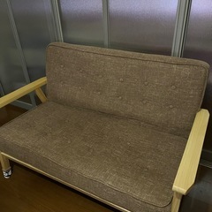 ソファー 2人掛けソファー ブラウン の画像