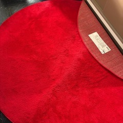 【完売品】IKEA ラグストエンセ STOENSE 195cm レッド 赤　円形の画像