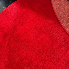 【完売品】IKEA ラグストエンセ STOENSE 195cm レッド 赤　円形の画像