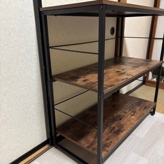 ヴィンテージ風木目3段ラックの画像