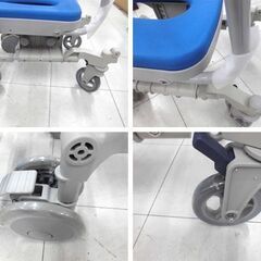 未使用保管品 ウチエ シャワーラク4輪自在 U型シート SWR-132 ブルー 最大使用者体重100㎏以下 uchie 介護用シャワー車椅子 苫小牧西店の画像