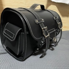 未使用　シートバッグ　ブラック　フェイクレザーの画像