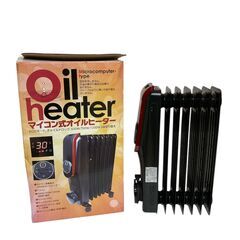 T6014 KOM オイルヒーター マイコン式オイルヒーター  HC-A31A ブラック キャスター欠品 動作確認済み 中古現状渡しの画像