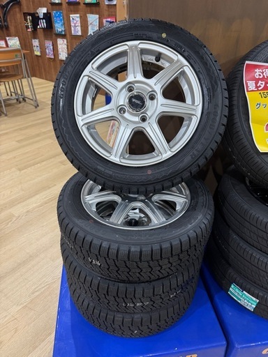 限定特価　軽四全般サイズ　155/65r14 新品冬タイヤ＆中古ホイールセット