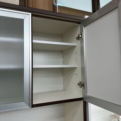 ★リユースのサカイ高崎店★TJ13435 (株)古賀家具 食器棚 ダークブラウン H198.5×D44.5×W119.5 クリーニング済みの画像