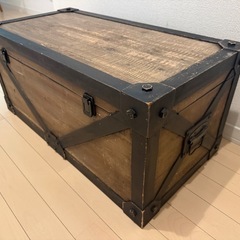 B-COMPANY ヴィンテージ風木製トランクの画像