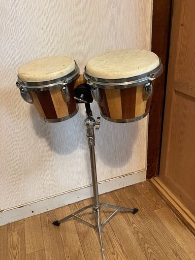 KIKUTANI MUSIC 木製ボンゴ スタンド付き