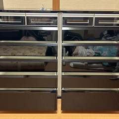 【美品】引き出し収納 ブラック（6段 × 2つセット）の画像