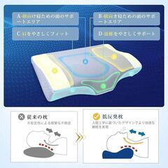 【新品】枕 低反発 首が痛くならない まくら 高さ調整可 横向き寝 通気性 洗濯可の画像