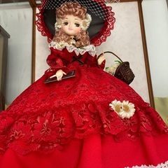 フランス人形 ガラスケース入り　昭和レトロの画像