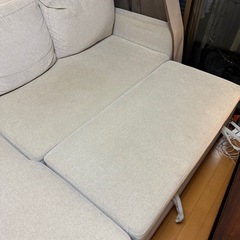 ニトリ カウチソファベッド ノアーク2グレーの画像