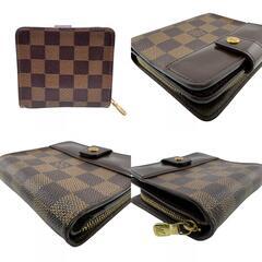 ルイヴィトン LOUIS VUITTON 二つ折り財布 ダミエ コンパクトジップ N61668 ブラウンの画像