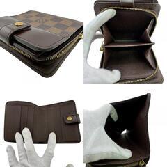 ルイヴィトン LOUIS VUITTON 二つ折り財布 ダミエ コンパクトジップ N61668 ブラウンの画像