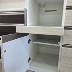 J8675 【リユースのサカイ柏店】 NITORI ニトリ キッチンボード Nポスティア100KB WH ホワイト クリーニング済み 参考価格109,900円の画像