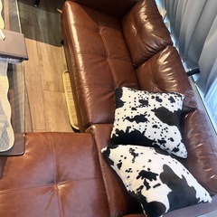 ※決定しました※【レトロなブラウンソファ3人】の画像