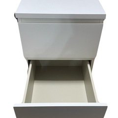 サイドテーブル　ベット　2段収納　白色　　大容量の画像