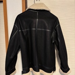 レディース黒いムートンコート Mサイズの画像